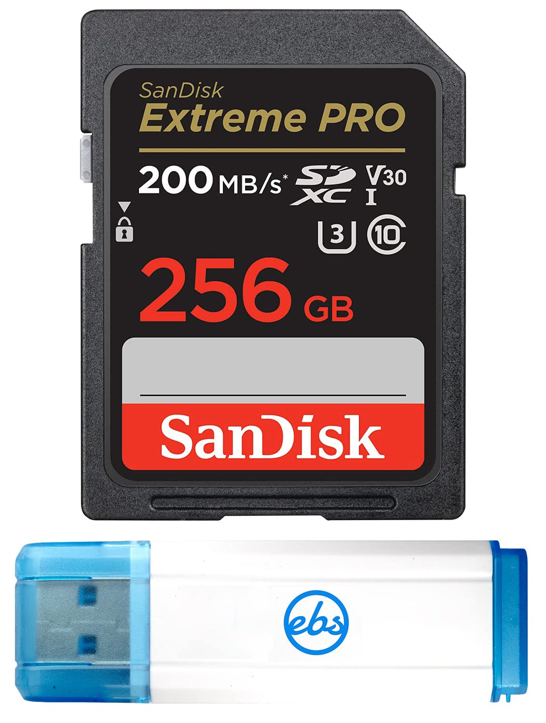 SanDisk Extreme Pro 256GB SD Card for Nikon Camera Works with Nikon Z50, Z5 Mirroless, D780 Digital DSLR (SDSDXXD-256G-GN4IN) Bundle with 1 Everything But Stromboli 3.0 Micro & SD Card Reader
