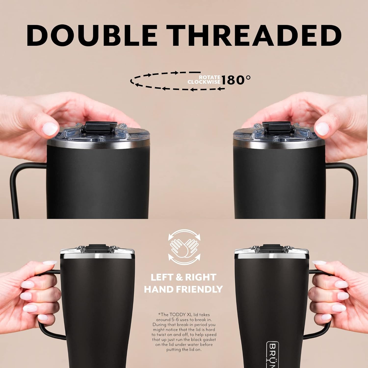 BrüMate Toddy XL - 32oz 100% Leak Proof Insulated Coffee Mug with Handle & Lid - Stainless Steel Coffee Travel Mug - Double Walled Coffee Cup (Gold Leopard)