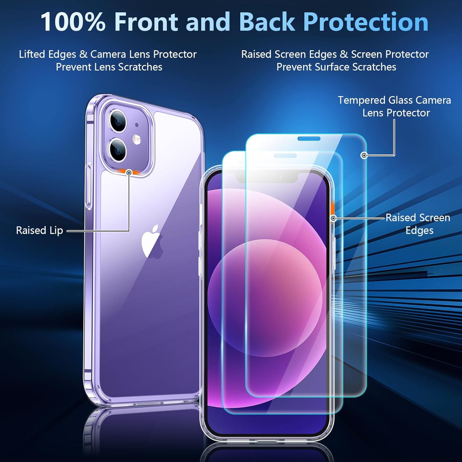 Temdan Case Designed for iPhone 12 Case/Designed for iPhone 12 Pro Case -Clear