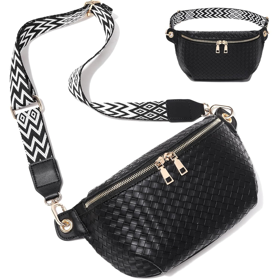 Crossbody Sling Bag Purse for Women - Small Chest Fanny Pack Trendy Travel Faux Leather Cross Body Bags with Adjustable Strap