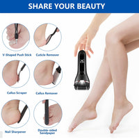 Electric Callus Remover Kit,Professional Pedi Feet Care for Dead (Black)