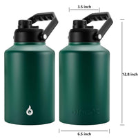 Insulated water bottle 128oz Army Green with anti-slip bottom