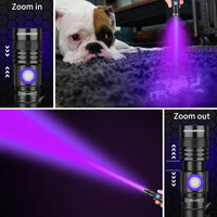 DARKBEAM UV 395nm Black Light Flashlight USB Rechargeable Woods lamp, Mini Handheld Ultraviolet Blacklight LED Portable with Clip - Curing Resin, Detector for Pet Dog Urine, Scorpions, Stains, Amber