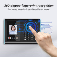 Password Attendance Machine, Attendance USB Interface Wide Biometric Application 100‑240 V Quick Recognition for Factory (US Plug)