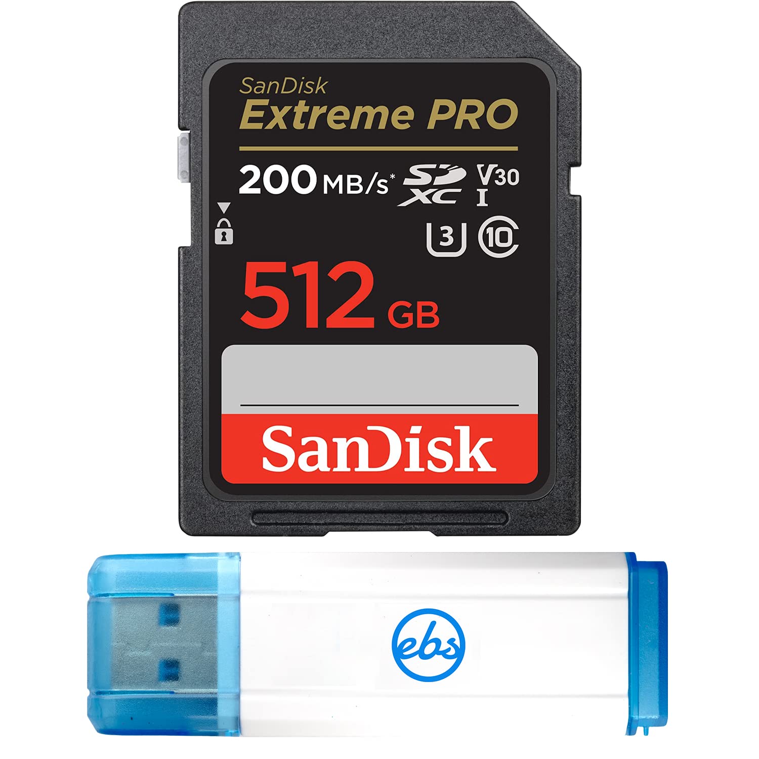 SanDisk 512GB Extreme Pro SD Memory Card SDXC Card for Sony Alpha a7C, a6600, a6100, a6400 Camera (SDSDXXD-512G-GN4IN) Class 10 Bundle with (1) Everything But Stromboli 3.0 Micro & SD Card Reader