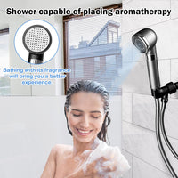 senzibser Shower Head with Handheld, Shower Heads High Pressure,aromatherapy Filtered Showerhead Water Saving with 59″Replacement Hose/Bracket/Cotton Filters (Grey)