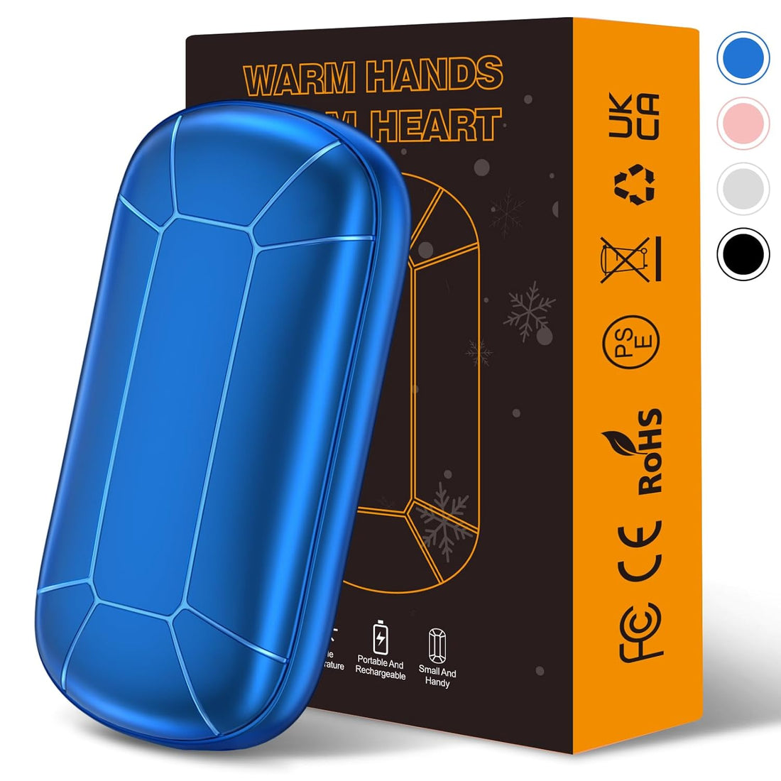 1 Pack Hand Warmers Rechargeable, Portable Electric Handwarmers, Double-Sided Heating USB Pocket Heater Therapy Great for Raynauds, Hunting, Golf, Camping, Women Mens Gifts BLUE1