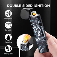 BABOBIU Electric Lighter Plasma Lighter Windproof Waterproof Flameless USB Rechargeable Lighter for Kitchen,Camping,Adventure(Tiger)