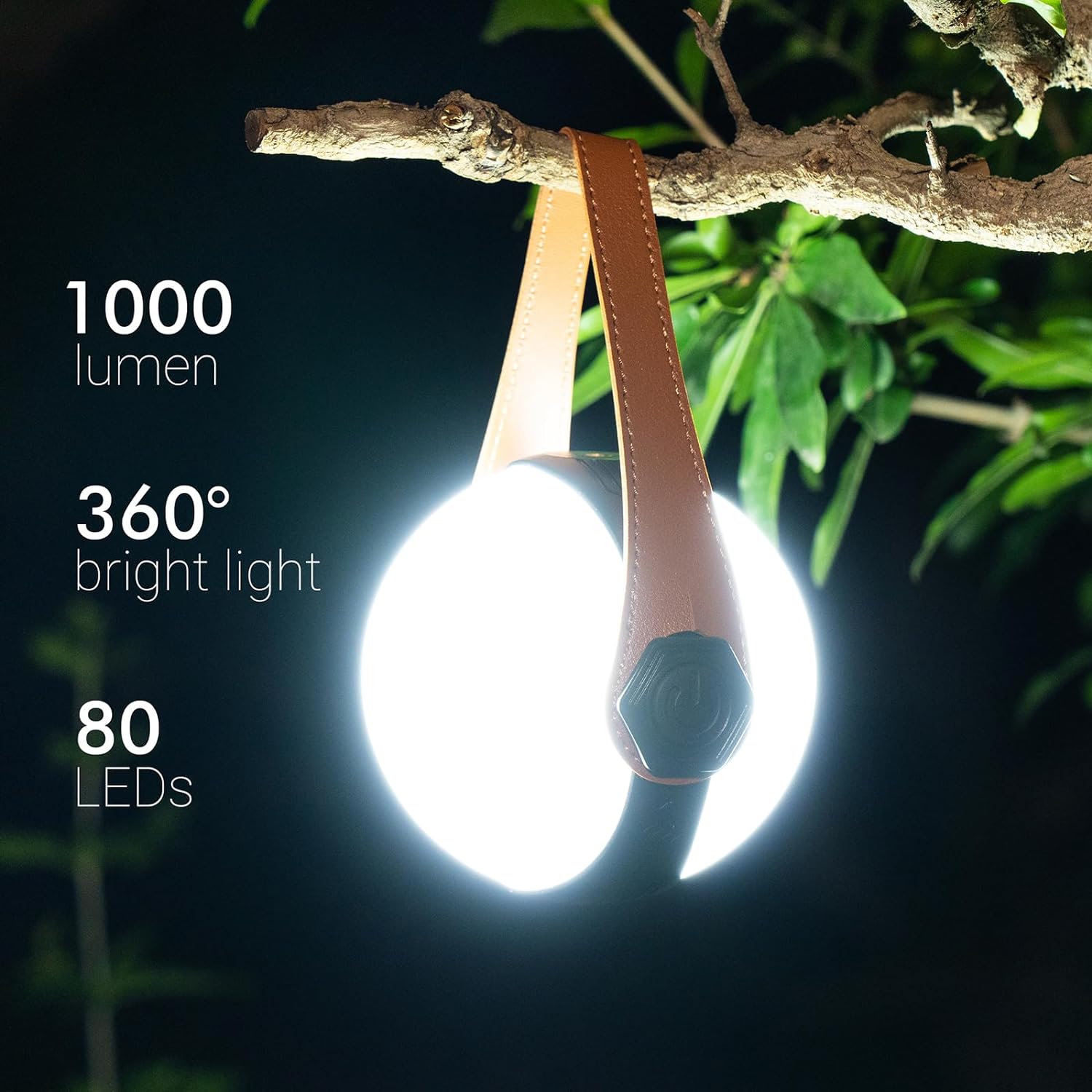 LED Camping Lantern Rechargeable 1000LM, Tent Lights for Camping Hanging with 7 Light Modes, Up to 6-48H Running Hours, IPX5 Waterproof 2400mAh Emergency Light for Power Outages, Hiking, Hurricane