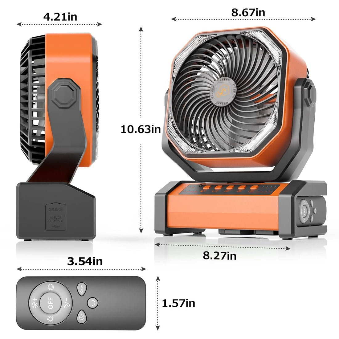 20000mAh Camping Fan with LED Lantern, Auto-Oscillating Desk Fan with Remote & Hook, Rechargeable Battery Operated Outdoor Tent Fan with Timer, 4 Speeds USB Fan for Camp Travel Jobsite…