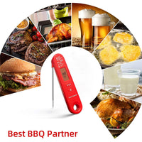 Smart Guesser Digital Meat Thermometer with Backlight for Kitchen Cooking-Instant Read Food Thermometer for Meat, Deep Frying, Baking,Grilling BBQ-Black, (UIE-OT-106)