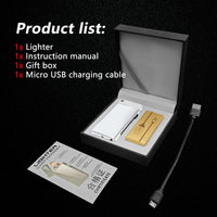 BABOBIU Candle Lighter Rechargeable USB Plasma Lighter Outdoor Windproof Arc Lighter Projectable Lighter Gift Box (Silver)
