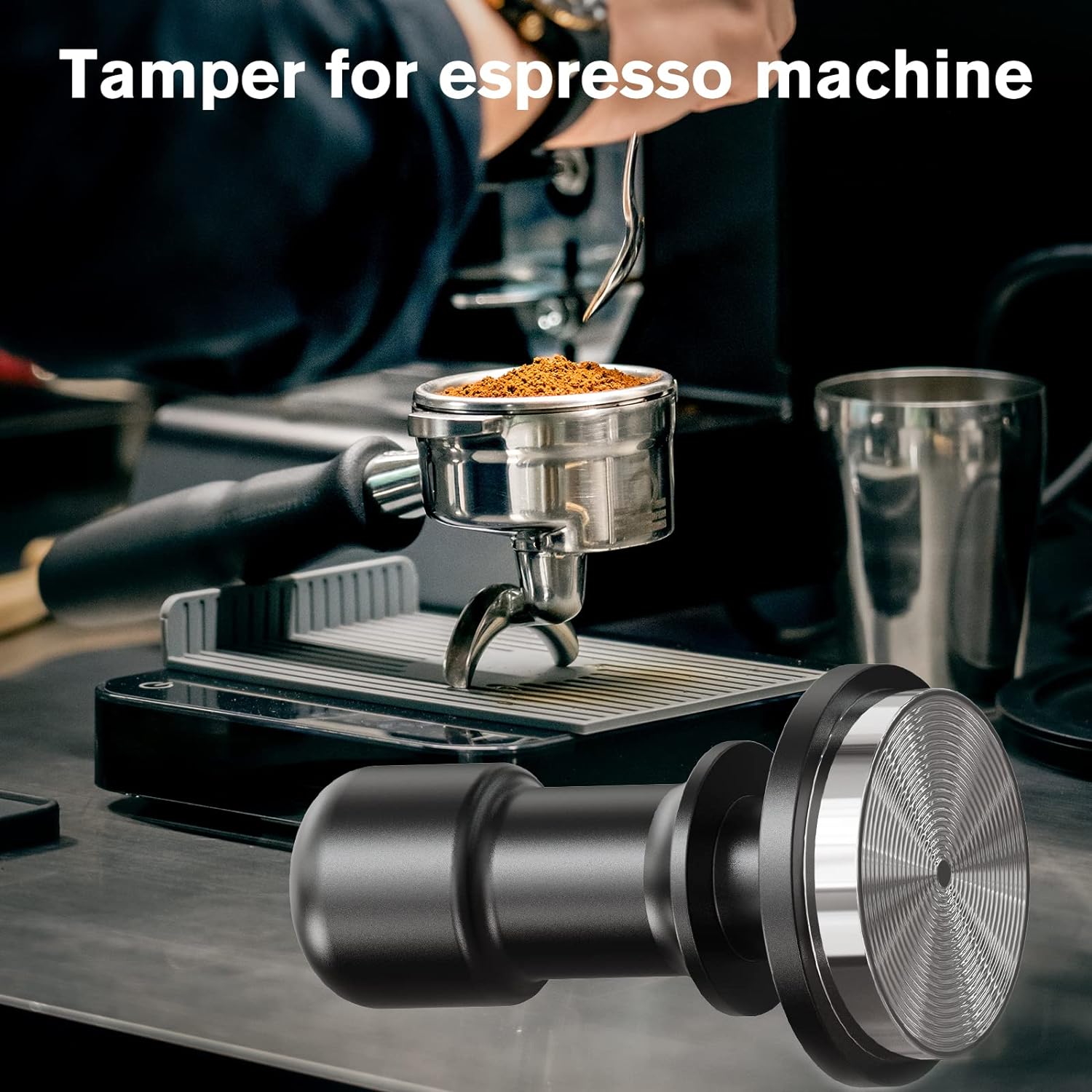 PUSEE Espresso Tamper 51MM, Coffee Tamper 30lb Calibrated Espresso Tamper with Spring Loaded,100% Food Safe Stainless Steel Coffee Tamper Upgrade Coffee Press Barista Espresso Tool for Portafilter