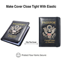 FACATH Passport and Vaccine Card Holder Combo, Cover Case, Leather US Passport Holder Cover RFID Blocking ID Card Wallet, Travel Case for Women and Men