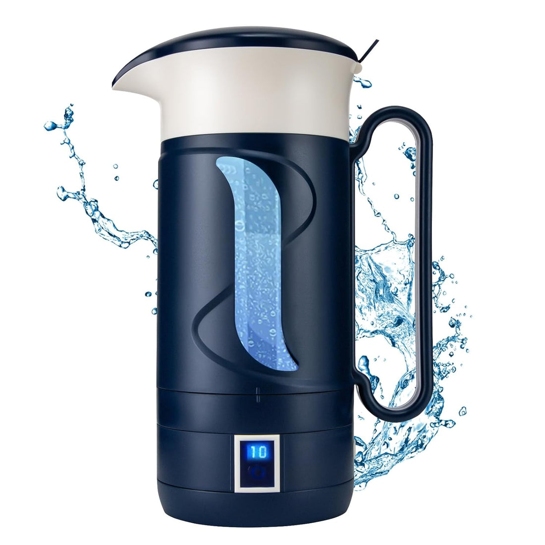 RIAHNEAH Hydrogen Alkaline Water Maker Machine Generator Hydrogen Water Bottle, Hydrogen Water Bottle with SPE & PEM Tech, Make Hydrogen Content to 800-1200 Ppb, Dark Blue