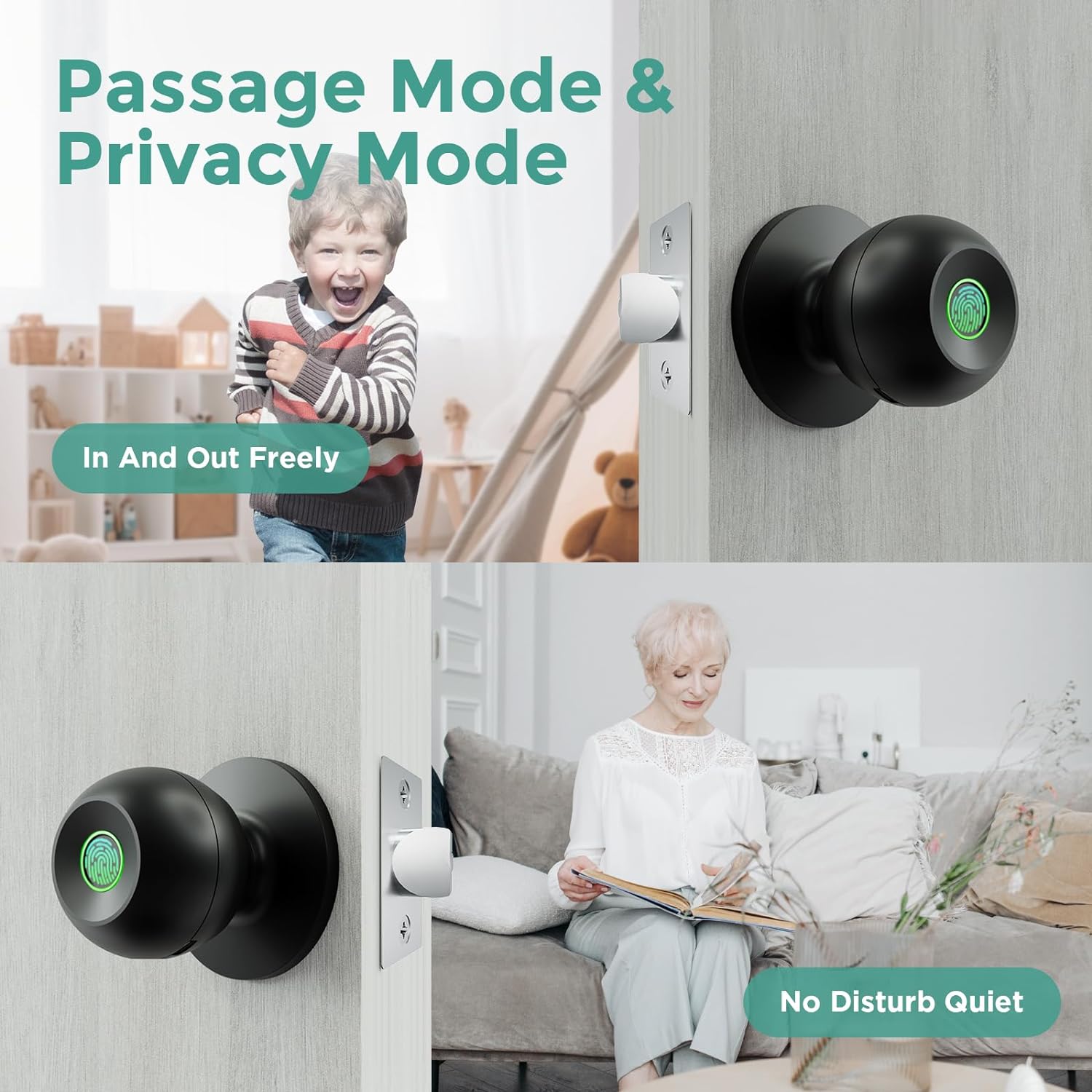 DINSTECH Smart Door Knobs Fingerprint Door Lock