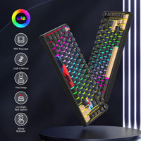 Fogruaden 75% Wired Mechanical Gaming Keyboard 75 Percent Keyboard Hot Swappable, Red Switch, RGB Backlit 82 Keys TKL Mechanical Keyboard, NKRO Compact Keyboard with Volume Control Knob (BlueSamurai)