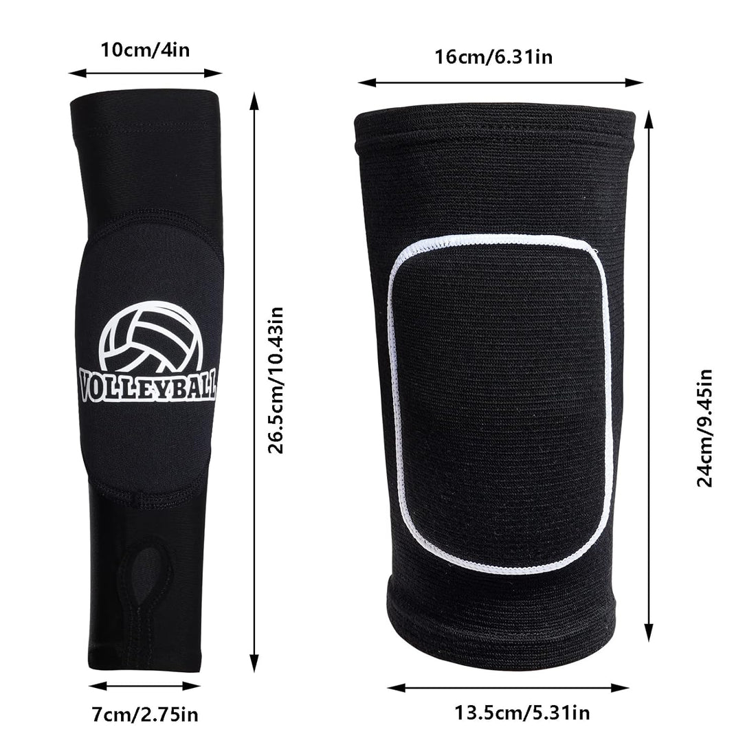 obmwang 2 Pieces Volleyball Accessories Including Volleyball Knee Pads and Volleyball Arm Sleeves with Protection Pads and Thumb Hole for Women Girls Teens Volleyball Training