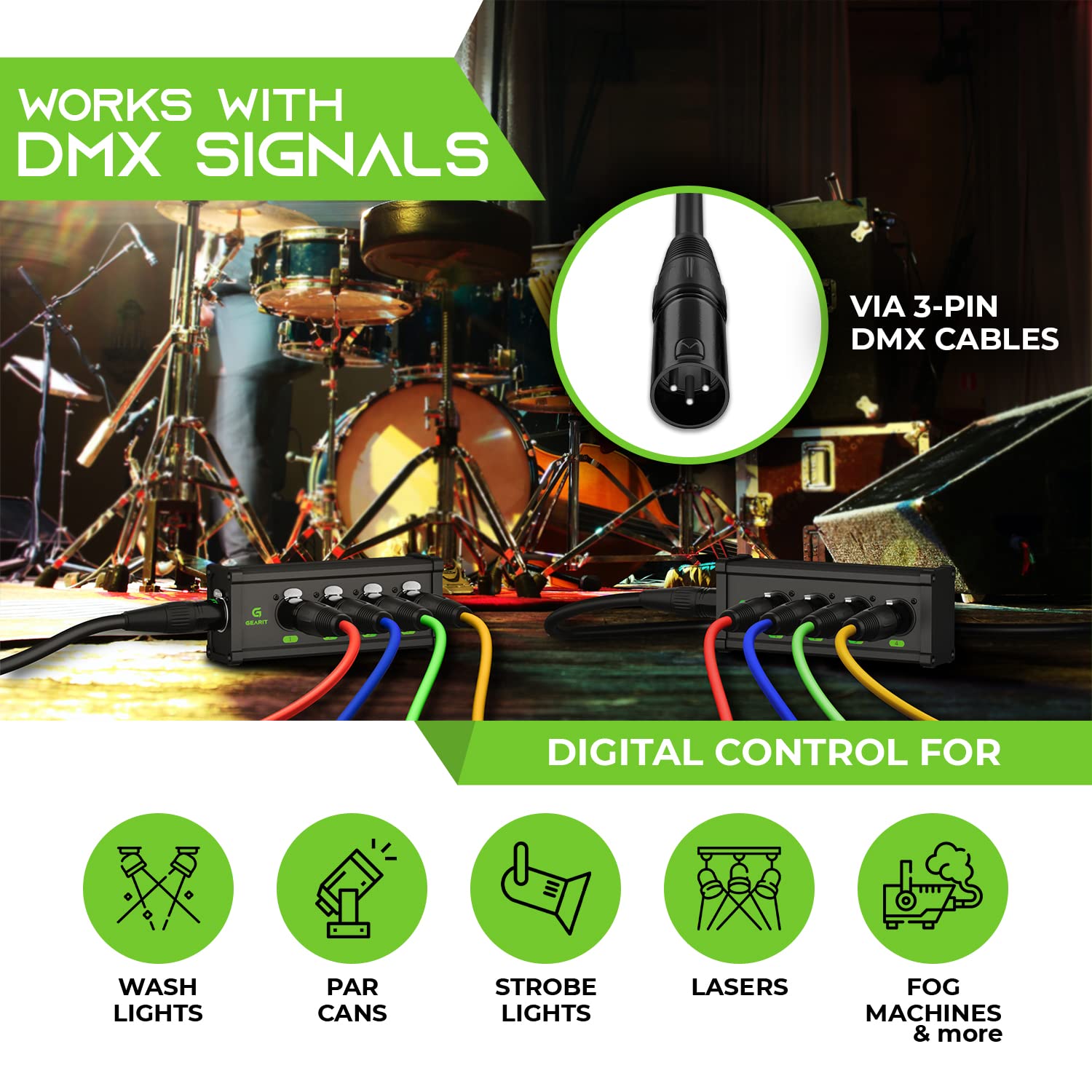 GEARit 4CH Extender & 25ft EtherCon-Compatible Cable – In Use
