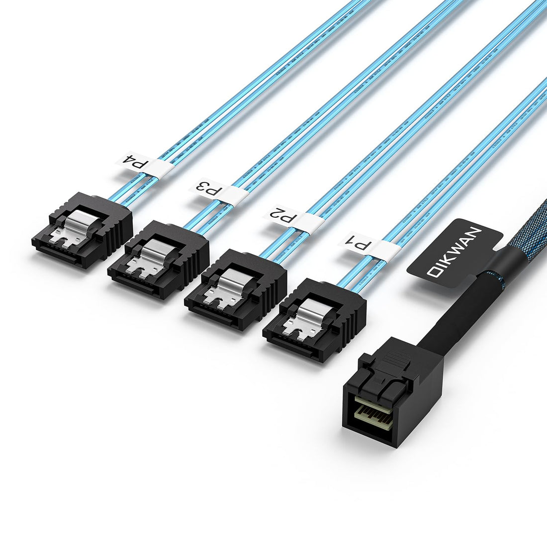 OIKWAN Internal Mini SAS to SATA Cable, SFF-8643 to SATA Forward Breakout Compatible with Raid Controller Hard Drive (3.3ft)