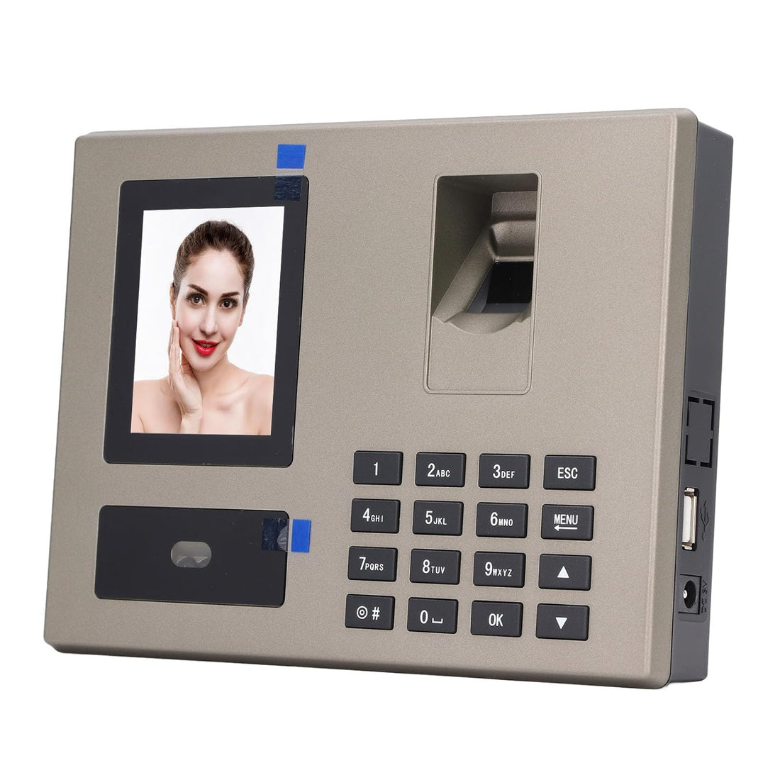 Employee Attendance Machine, Biometric Time Attendance 100‑240V Warm Voice Prompt with Warm Voice for Small Business (US Plug)
