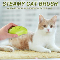 Cat Steam Brush, Dog Steam Brush, Steam Brush for Cats and Dogs, 3 In 1 Steamy Pet Brush, Steaming Pet Hair Brush, Cat and Dog Comb with Steam, Pet Grooming Brush for Cats (Yellow)