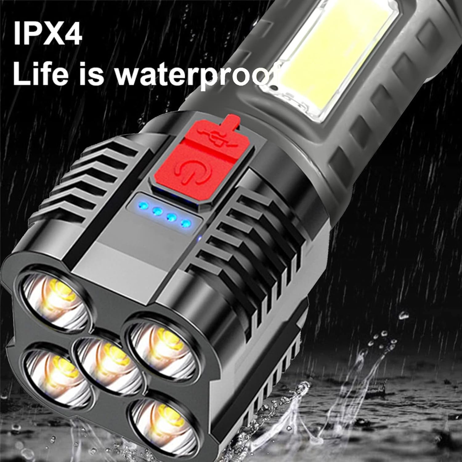 VEMMIO Five Explosion Led Flashlight,Waterproof Super Bright Rechargeable Camping,Portable Flashlights for, Flashlights High Lumens, Flashlights,Table Lamp Outdoor Lighting