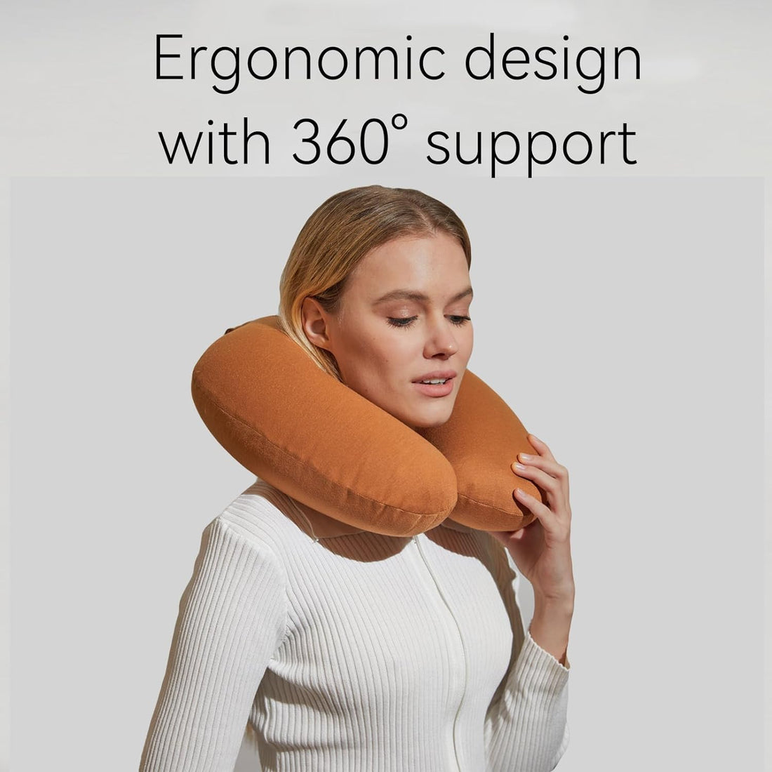 Supamommy Travel Pillow,Neck Pillow,Inflatable Travel Neck Pillow,Travel Pillows for Airplanes,Portable (Brown)