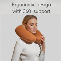 Supamommy Travel Pillow,Neck Pillow,Inflatable Travel Neck Pillow,Travel Pillows for Airplanes,Portable (Brown)