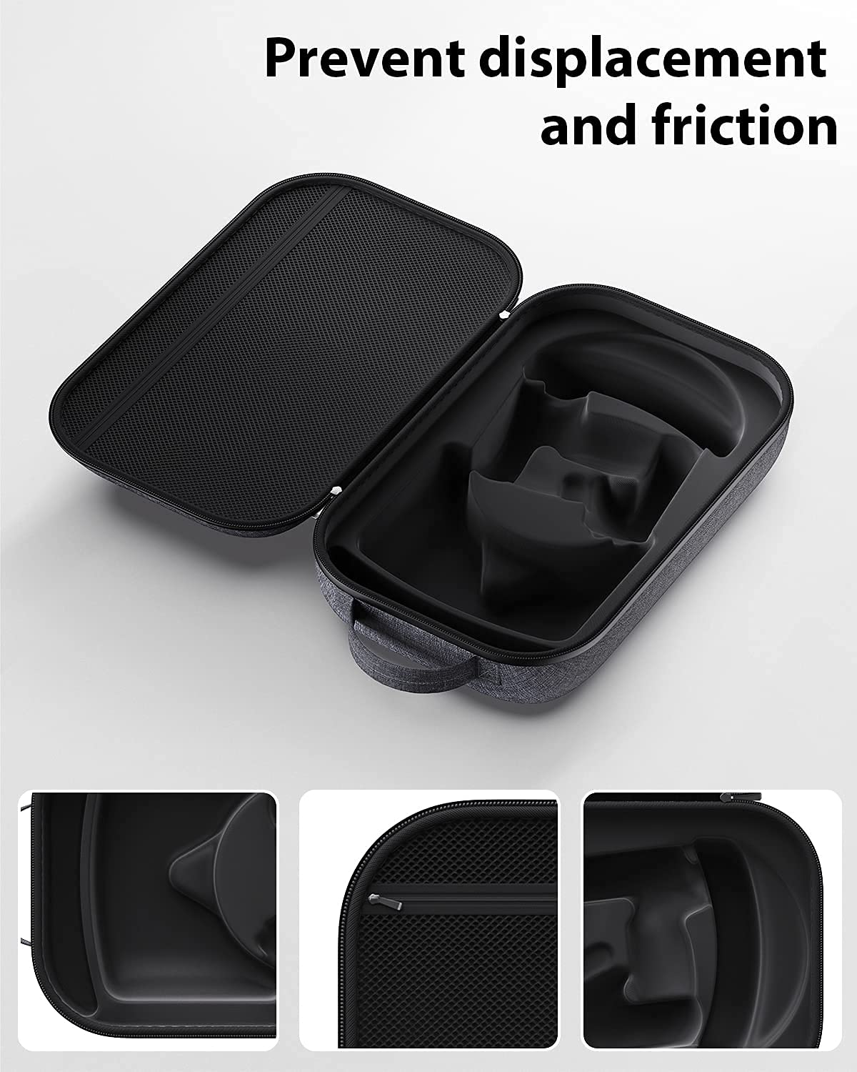 Amavasion Hard Carrying Case Compatible with Meta Quest Pro/Oculus Quest 2 Accessories VR Headset with Elite Strap, Touch Controllers and Other Accessories, Ultra-Sleek Design for Travel and Storage