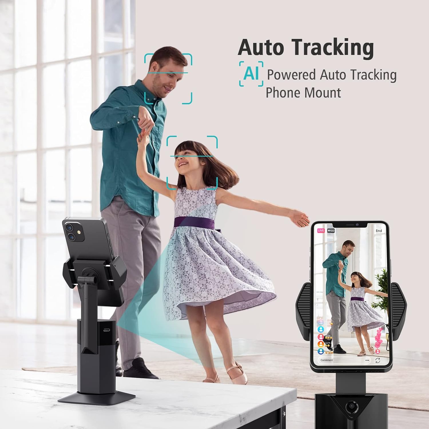 Auto Face Tracking Tripod (Black)