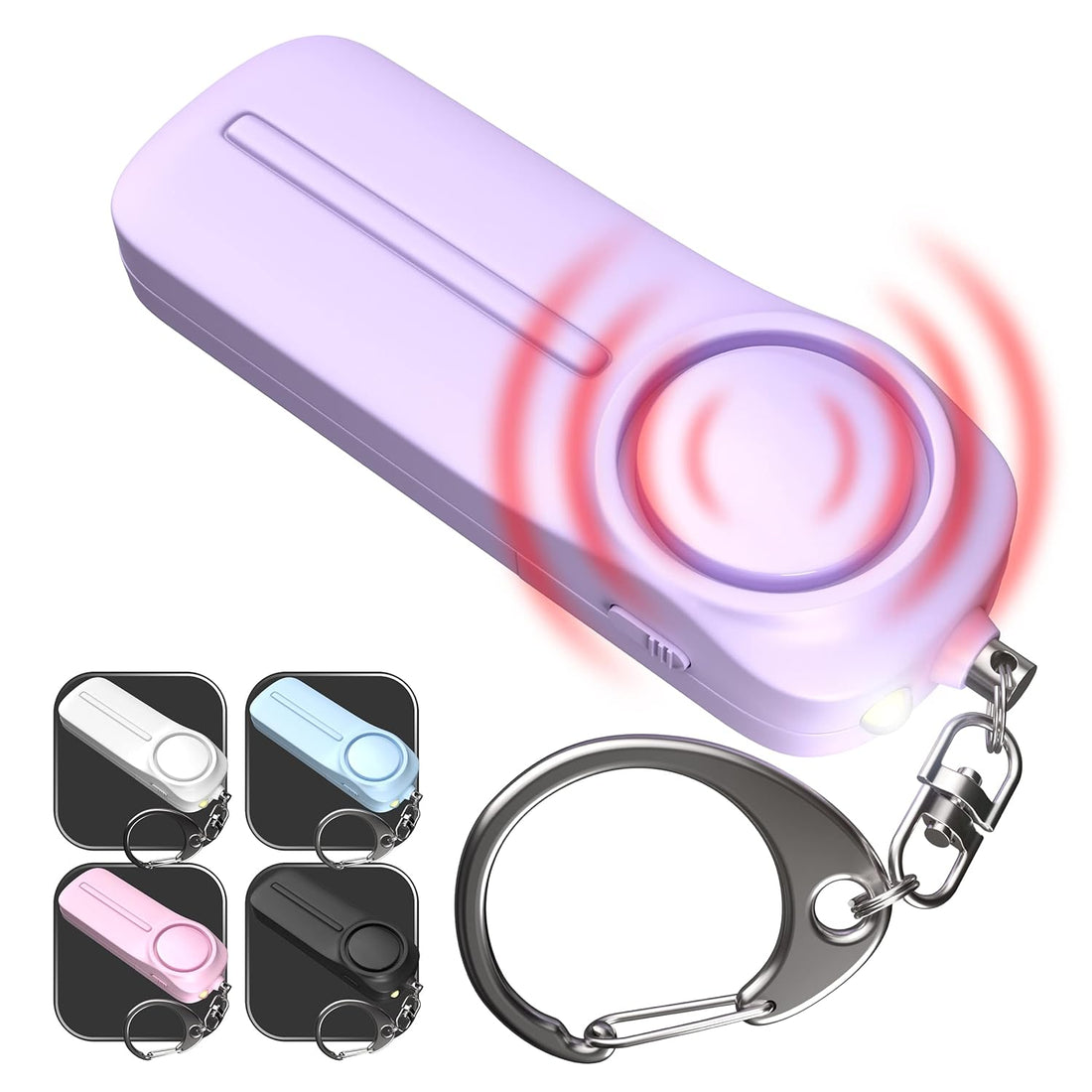 Self Defense Personal Alarm Keychain – 130 dB Loud Siren Protection Device with LED Light – Emergency Alert Key Chain Whistle for Women, Men, Children, Senior, and Joggers by WETEN (Purple)