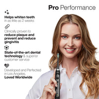 AquaSonic Black Series PRO – Ultra Whitening Toothbrush w UV Base – 4 Modes & Smart Timers – UV Charging Travel Case – UltraSonic Electric Tooth Brush – 6 Proflex Brush Heads