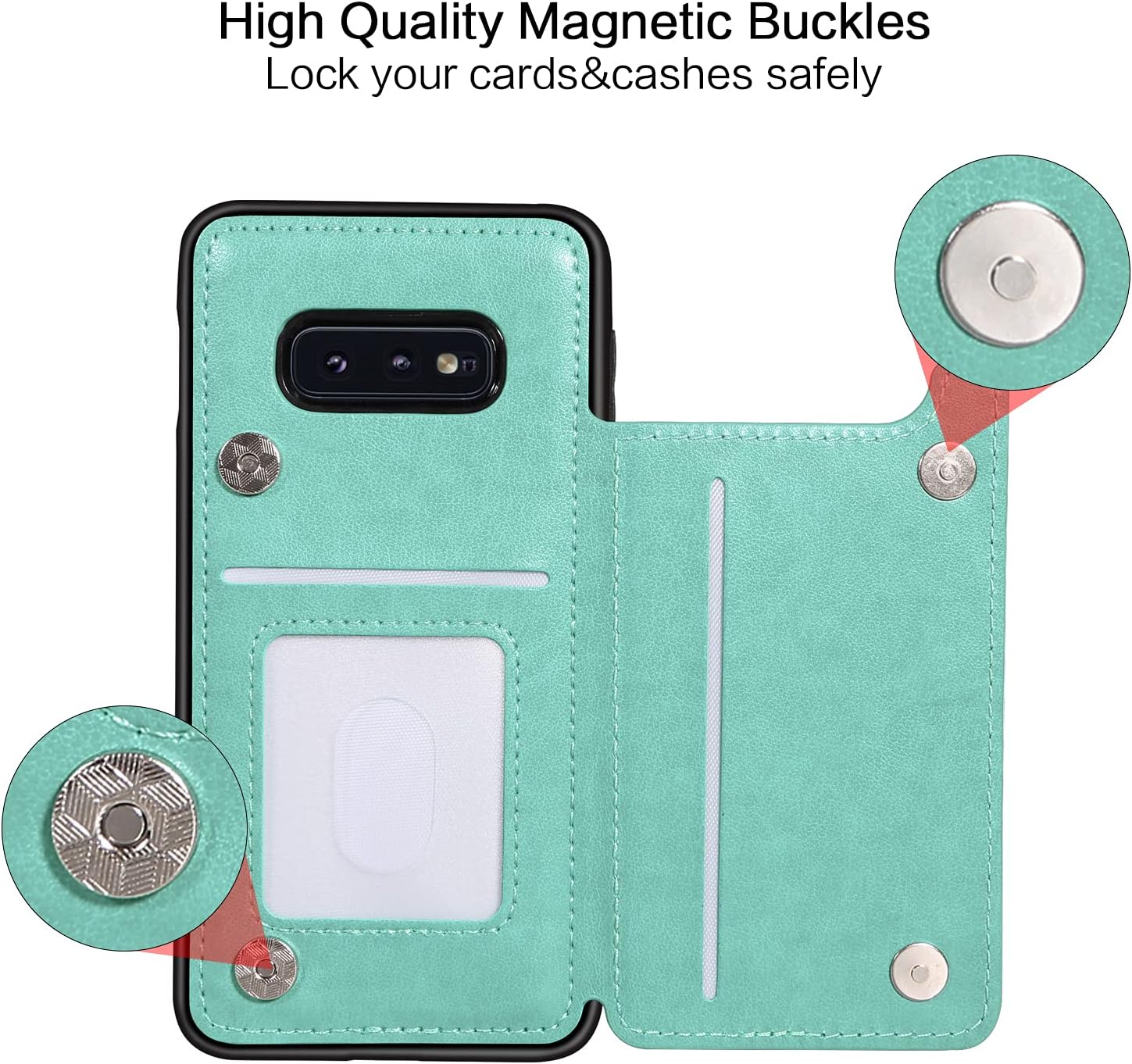 BENTOBEN Compatible with Samsung S10e Case, Heavy Duty Rugged Wallet PU Leather Card Holder Shockproof Flip Folio Phone Case Cover for Samsung Galaxy S10e 5.8“, Green