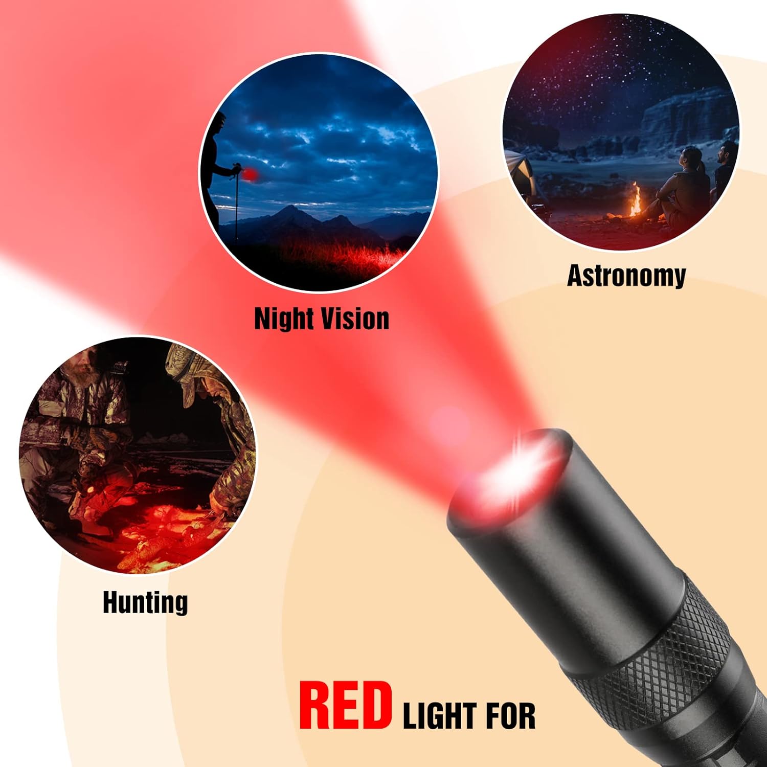 EverBrite Red Light Flashlight with 395nm Blacklight UV/White Light, Multi-Function LED Pocket Pen Light, AAA Batteries Included, for Night Vision, Pet Stain Detection, Camping