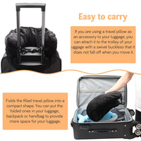 WEIGUZC Travel Pillow Stuffable with Clothes, Transformable and Expandable Luggage Carry-On Solution | Fits 3 Days' Essentials | Only Travel Pillowcase, No Filler | Black Elastic Velvet (2)