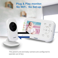 VTech VM3252 2.8? Digital Video Baby Monitor with Full-Color and Automatic Night Vision, White