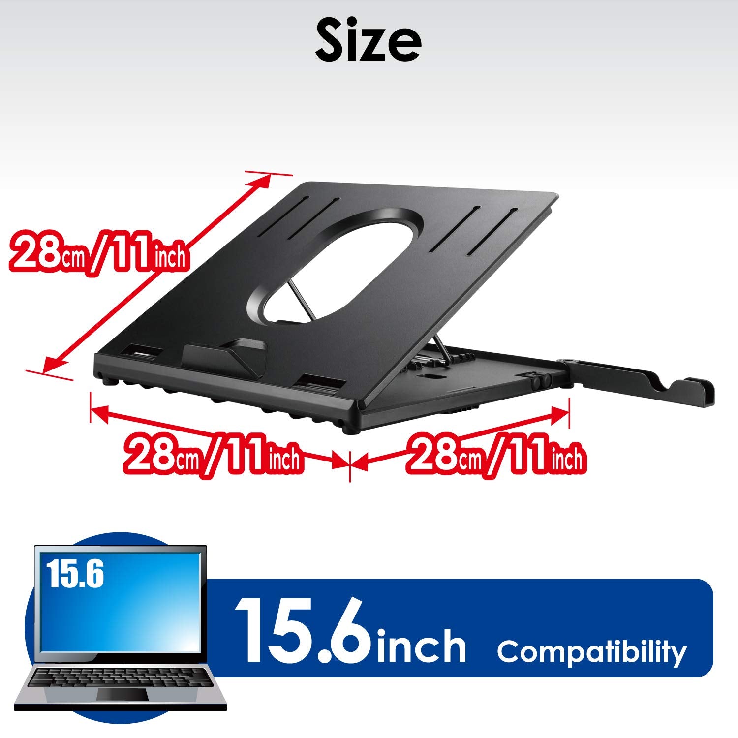 ELECOM-Japan Brand- Ergonomic Laptop Stand/Multi-Angle Adjustable/Heat Vent/Portable/Foldable/Laptop Up to 15.6 inches Black PCA-LTS8BK