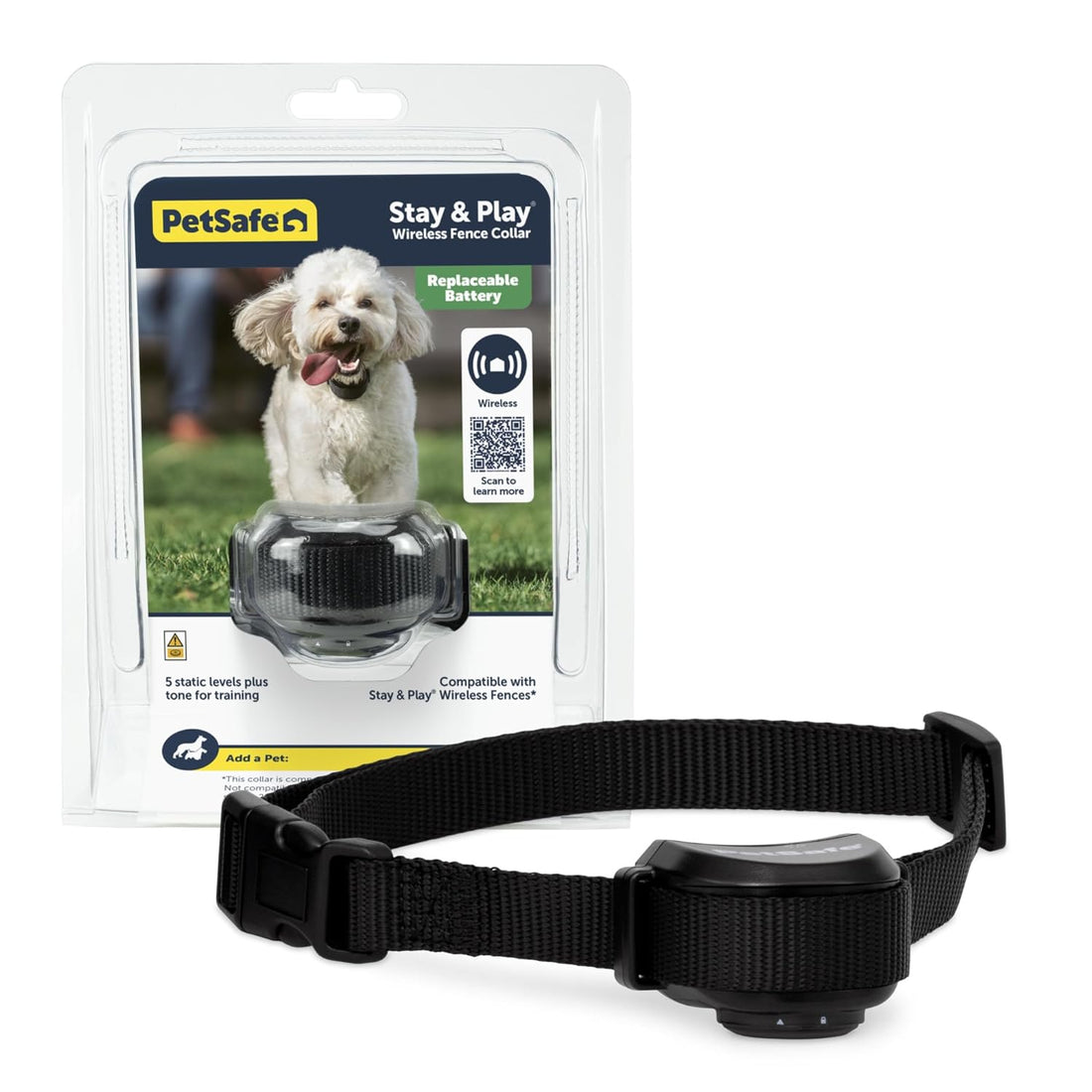 PetSafe Free to Roam Fence Receiver Collar for Dogs and Cats, Waterproof, Tone and Static Correction
