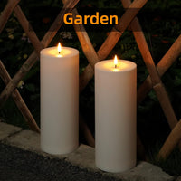 Patiphan Large Flameless Candles Outdoor, 11" x 4" Battery Operated Candles with Remote and Timers, Flickering Flame LED Candles, Waterproof Tall Pillar Candles for Decoration, White Set of 2