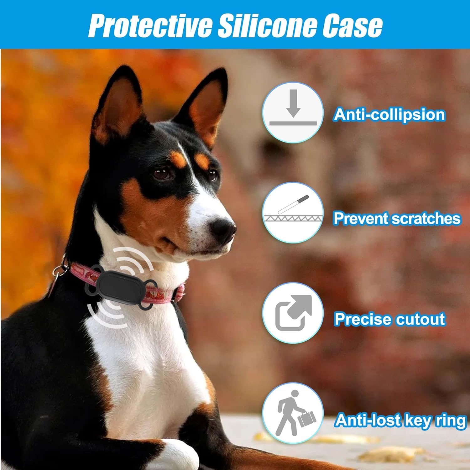 2PCS Silicone Case for Samsung Smart Tag 2 for Dog Collar, Protective Cover Sleeve Compatible with Samsung Smart Tag 2 Tracker, Item Finder Accessories, Tracking Devices Protector for Securing Holding