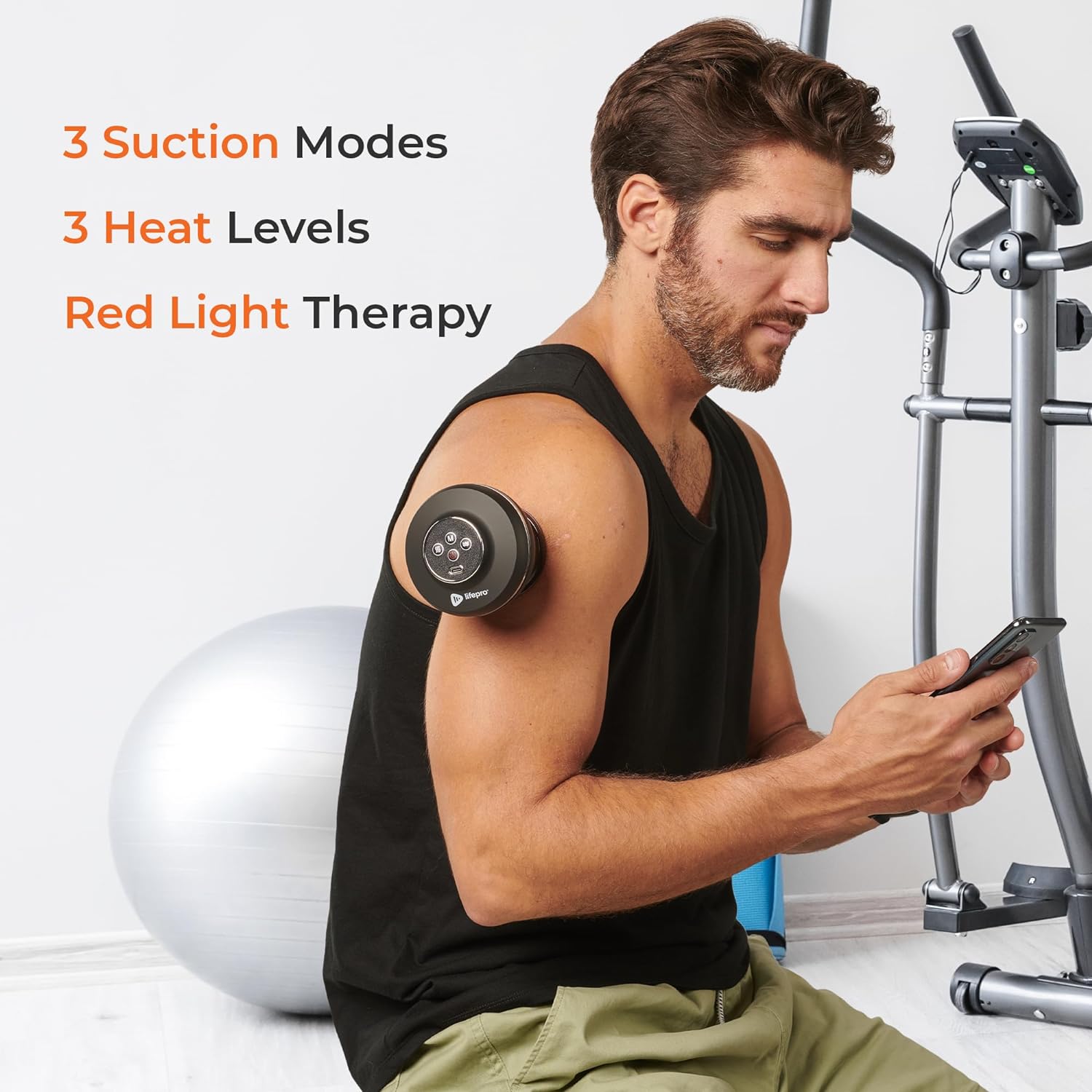 LifePro 4-in-1 Smart Cupping Red Light Therapy Massager- Portable Cupping Therapy - Rechargeable Cupping Therapy Device