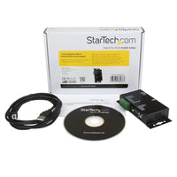 StarTech.com 1 Port Metal Industrial USB to RS422/RS485 Serial Adapter with Isolation ICUSB422IS (Black)