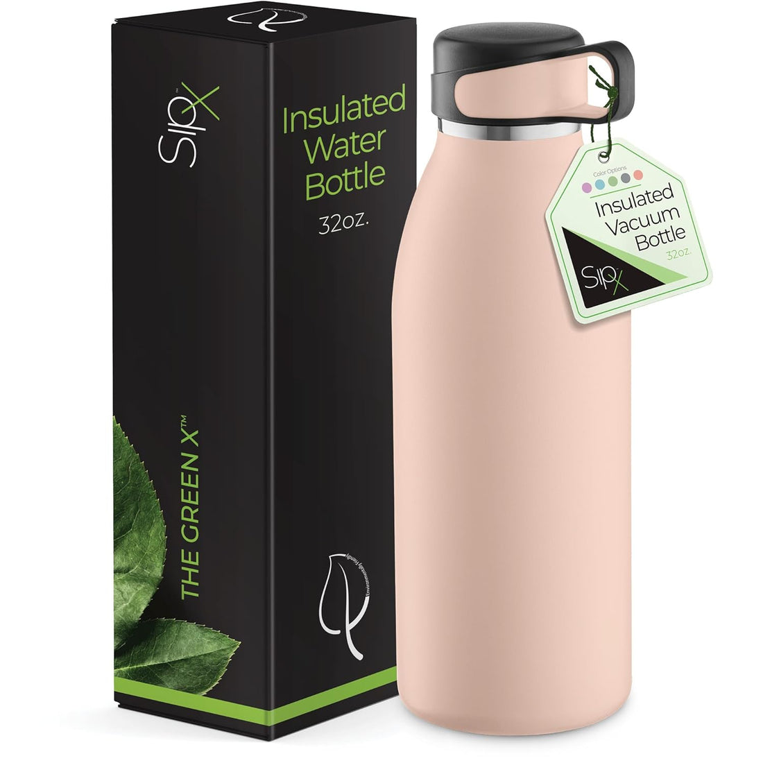 SipX™ Triple-Insulated Stainless Steel Water Bottle - 32oz. With Cover Lid, BPA-Free Reusable Insulated Water Bottle Keeps Cold For 24 Hours, Metal Water Bottle Made Of Sustainable Material For Hiking