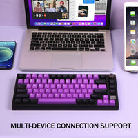 EPOMAKER TH80 SE Board 75% Mechanical Keyboard, NKRO Hot-Swap RGB Triple Mode Gaming Keyboard with Poron/EVA Foam, Programmable, 4000mAh Battery for E-Sport/Win/Mac(Black Purple, Gateron Pro Black)