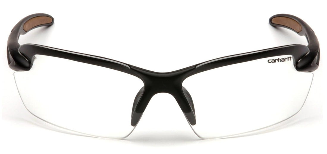 Carhartt Spokane Lightweight Half-Frame Safety Glasses, Black Frame, Clear Lens
