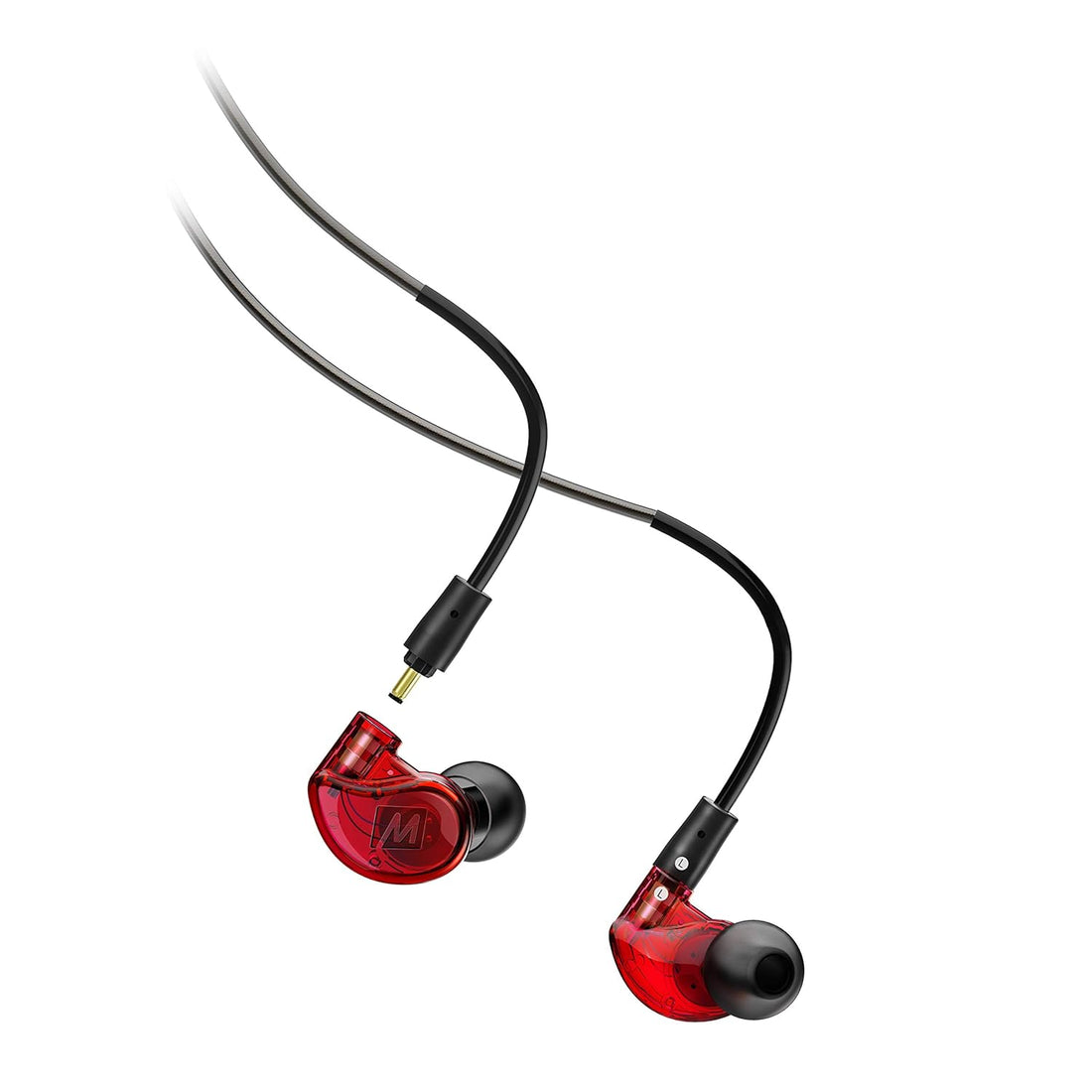 MEE audio M6 PRO 2nd Generation Universal-Fit Noise-Isolating Musicians’ in-Ear Monitors with Detachable Cables (Red)