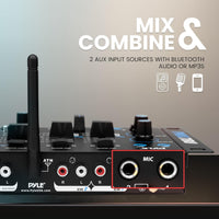 PYLE PRO PMX7BU 3-Channel Bluetooth(R) DJ Mixer