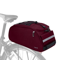MOSISO Bike Rack Bag, Waterproof Bicycle Trunk Pannier Rear Seat Bag Cycling Bike Carrier Backseat Storage Luggage Saddle Shoulder Bag, Wine Red