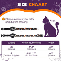 Halloween AirTag Cat Collar with Waterproof Air tag Holder - Luminous Design,Secure Elastic Strap for Easy Escape - Soft&Durable 1000D Nylon,Cat GPS Tracker Collar for Girl Boy Cats,Kittens(with bell)